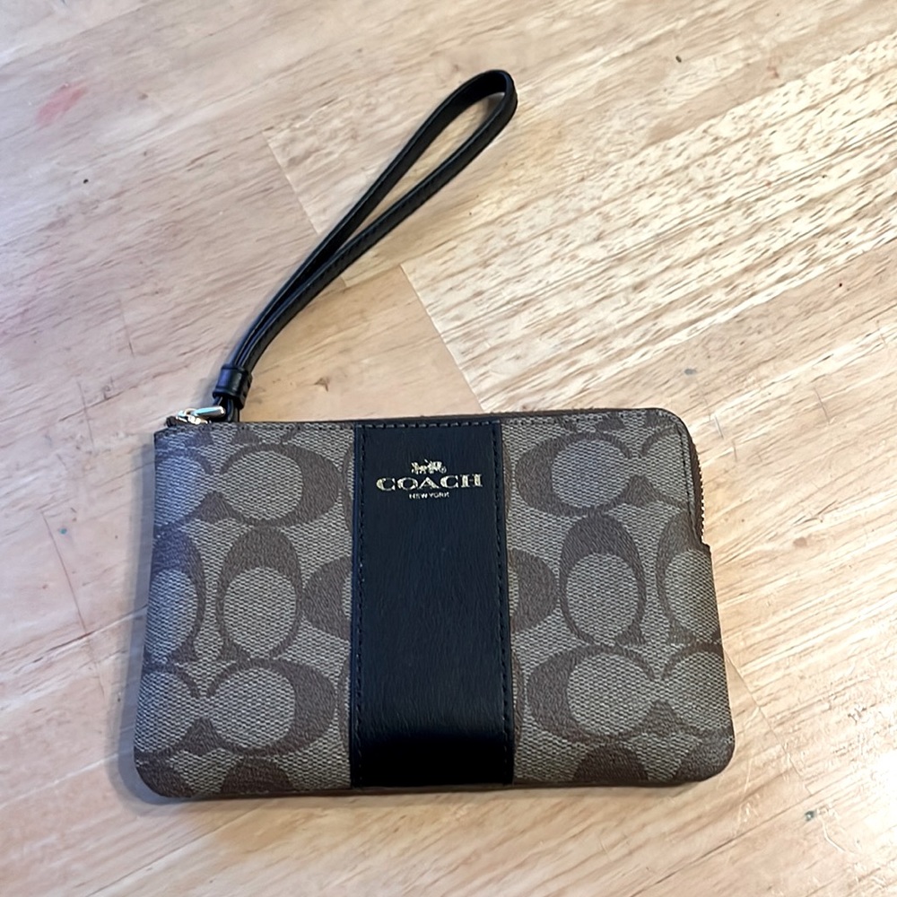 Brand New Brown Coach Wristlet With Tags